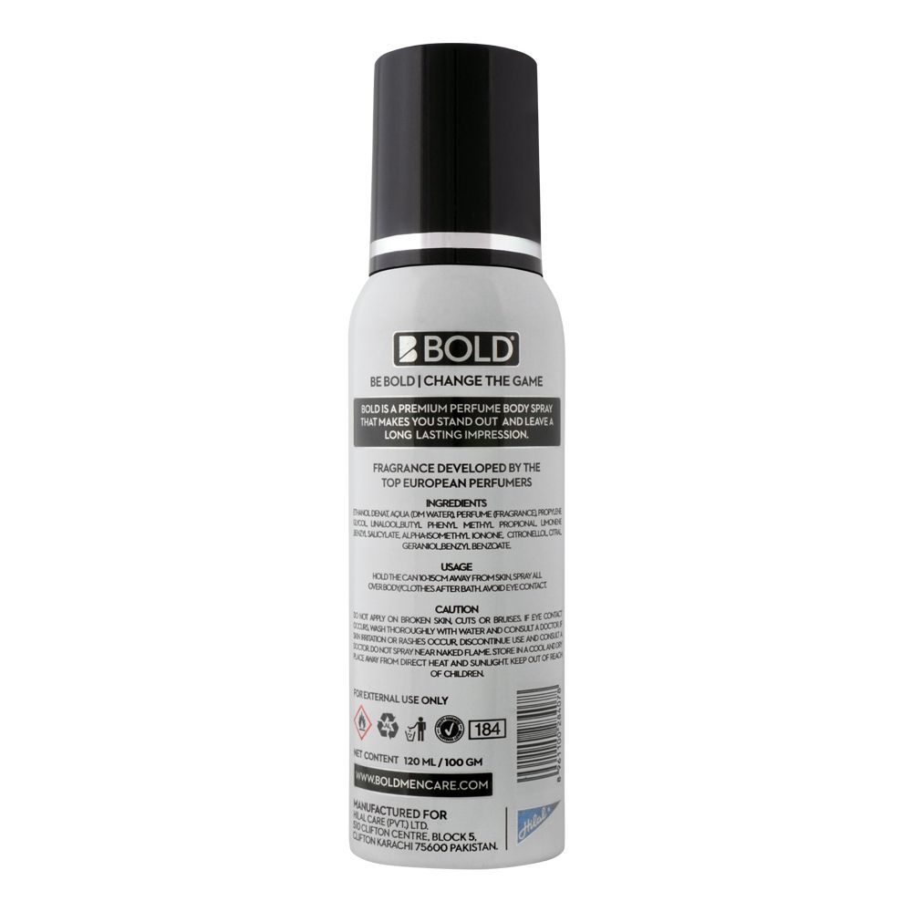 Bold Pure Perfume Body Spray 120ml For Men & Women – Long Lasting Fresh Fragrance Body Spray, Premium Deodorant Spray, Clean 