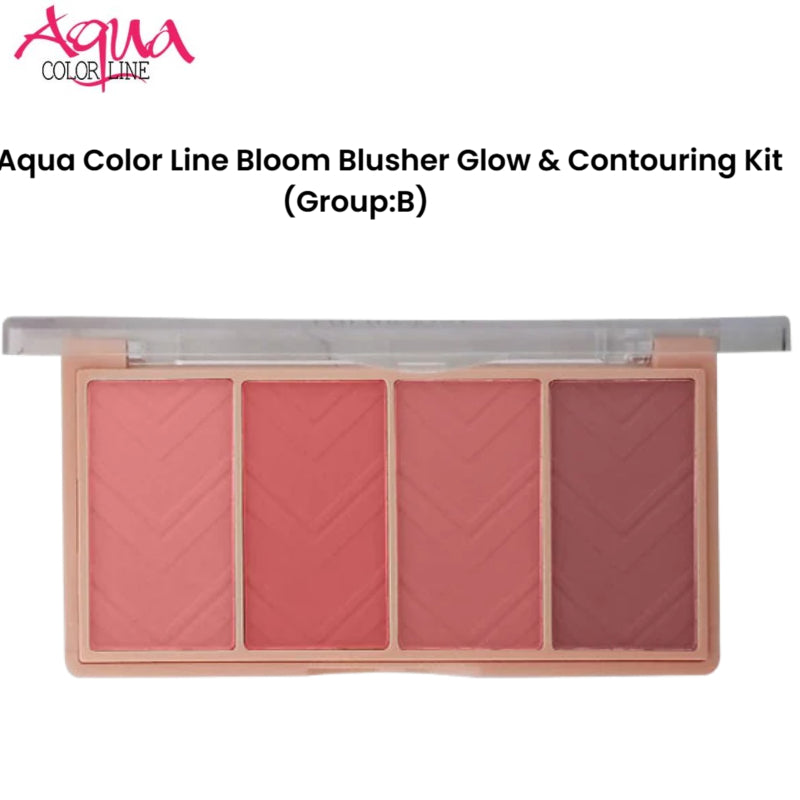 Aqua Color Line Bloom Blusher Glow & Contouring Kit (Group:B)