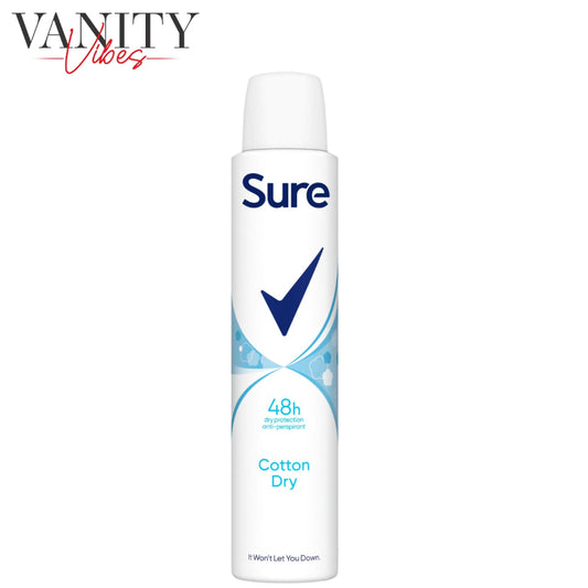 Sure Women 48Hr Cotton Dry Antiperspirant Deodorant Spray 200ml Long-Lasting Freshness & Sweat Protection