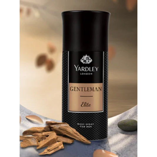 Yardley London Gentleman Elite Deodorant Body Spray 150 ml Premium Masculine Fragrance & Long‑Lasting Freshness