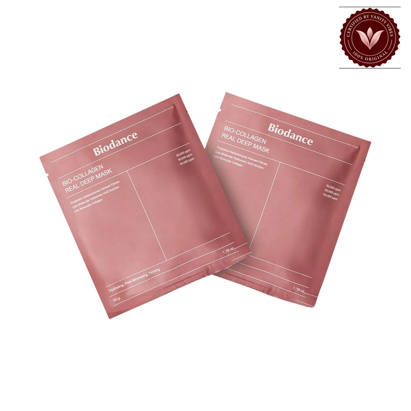 Biodance Bio-Collagen Real Deep Mask – Pack of 2 on a clean white background with Vanity Vibes badge
