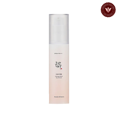 Beauty of Joseon Ginseng Moist Sun Serum SPF50+ PA++++ 50ml centered on a clean white background with the Vanity Vibes badge at the top right