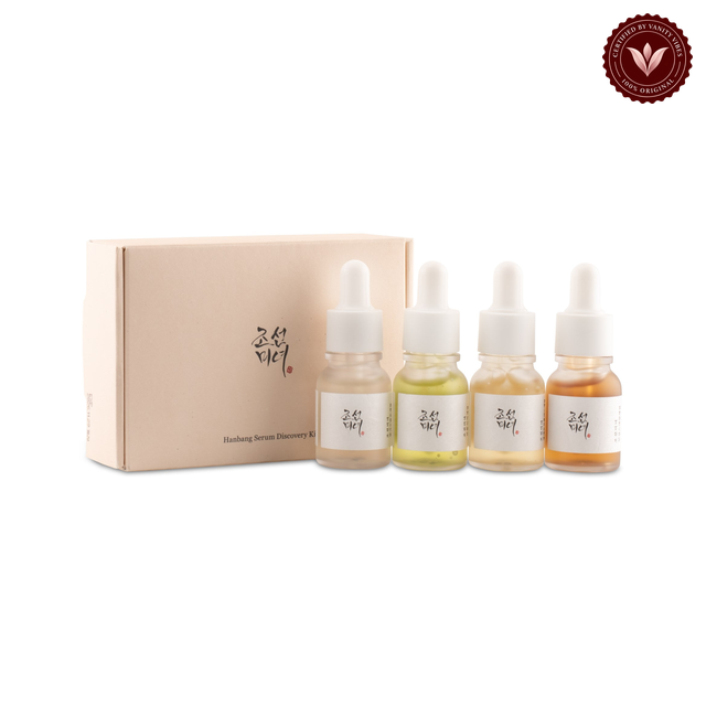 Beauty of Joseon Hanbang Serum Discovery Kit Set centered on a clean white background with the Vanity Vibes badge at the top right
