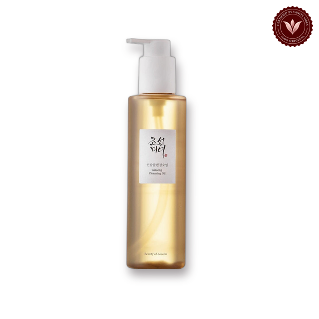 Beauty of Joseon Ginseng Cleansing Oil 210ml centered on a clean white background with the Vanity Vibes badge at the top right