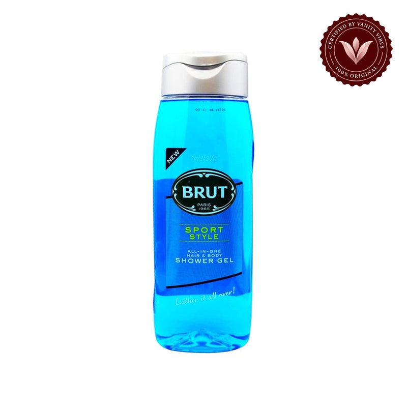 Brut Sport Style All-in-One Hair & Body Shower Gel for Men 500ml - Deep Cleansing Fresh Masculine Fragrance Shower Gel for Daily Use — centered front product photo