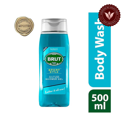 Brut Sport Style All-in-One Hair & Body Shower Gel for Men 500ml - Deep Cleansing Fresh Masculine Fragrance Shower Gel for Daily Use — alternate product photo