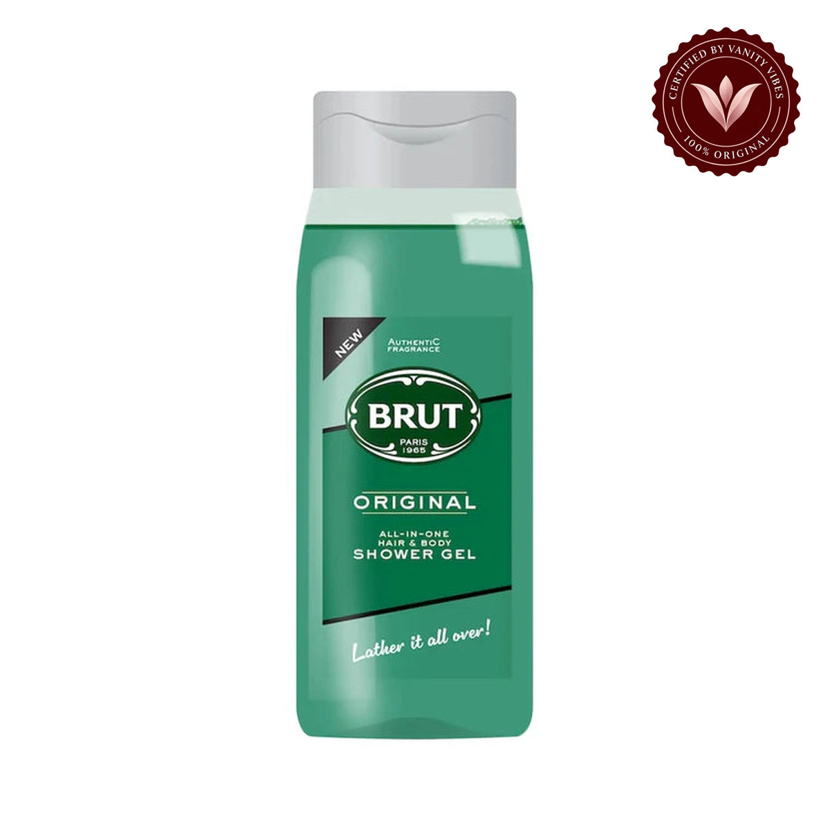 Brut Original All-in-One Hair & Body Shower Gel 500ml - Deep Cleansing Men's Wash with Classic Masculine Fragrance, Long Lasting Freshness & All Day Odor Protection — centered front product photo