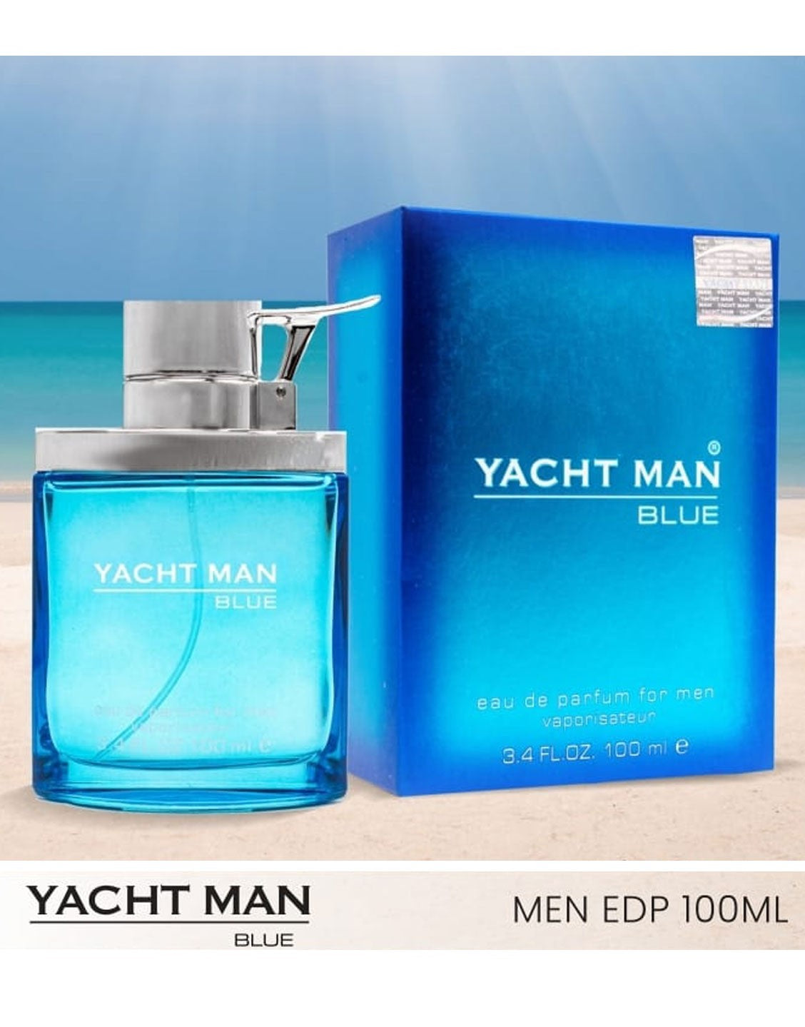 Yachtman Yacht Man Blue Eau de Parfum for Men 100ml - Long Lasting Fresh Aquatic Masculine Luxury Fragrance Spray