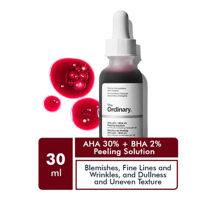 The Ordinary AHA 30% + BHA 2% Peeling Solution 30 ml Exfoliating & Brightening Treatment (K Beauty)