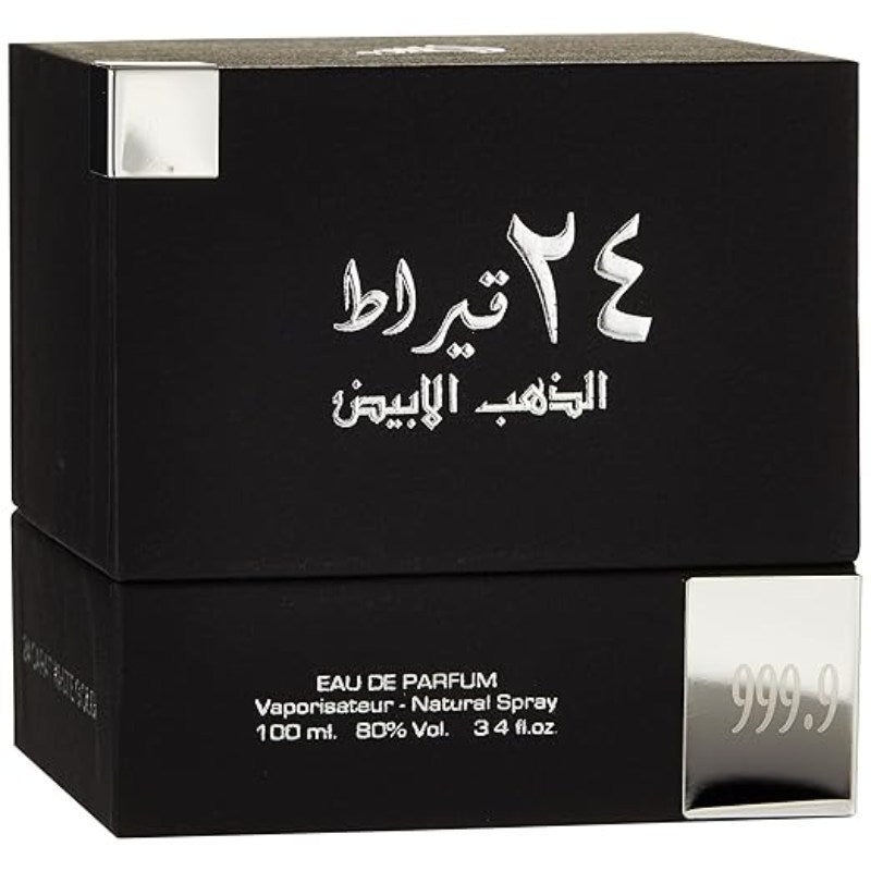 Lattafa 24 Carat White Gold Eau de Parfum 100ml - Long Lasting Original Luxury Unisex Fragrance for Men & Women