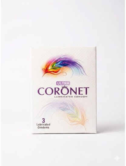 INNO Coronet Lubricated Condoms 36 Pcs (12 x 3 Packs) - Ultra Smooth, Safe & Comfortable Protection for Men