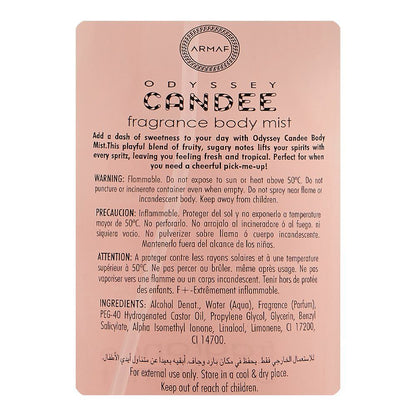 Armaf Odyssey Candee Fragrance Body Mist Special Edition 250ml - Long Lasting Sweet & Playful Women’s Perfume Spray
