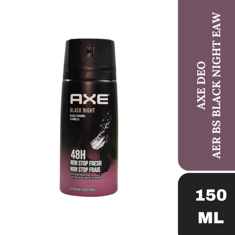 Axe Black Night Black Caramel & Vanilla 48H Non-Stop Fresh Deodorant Body Spray 150ml Long-Lasting Fragrance & Odor Protectio
