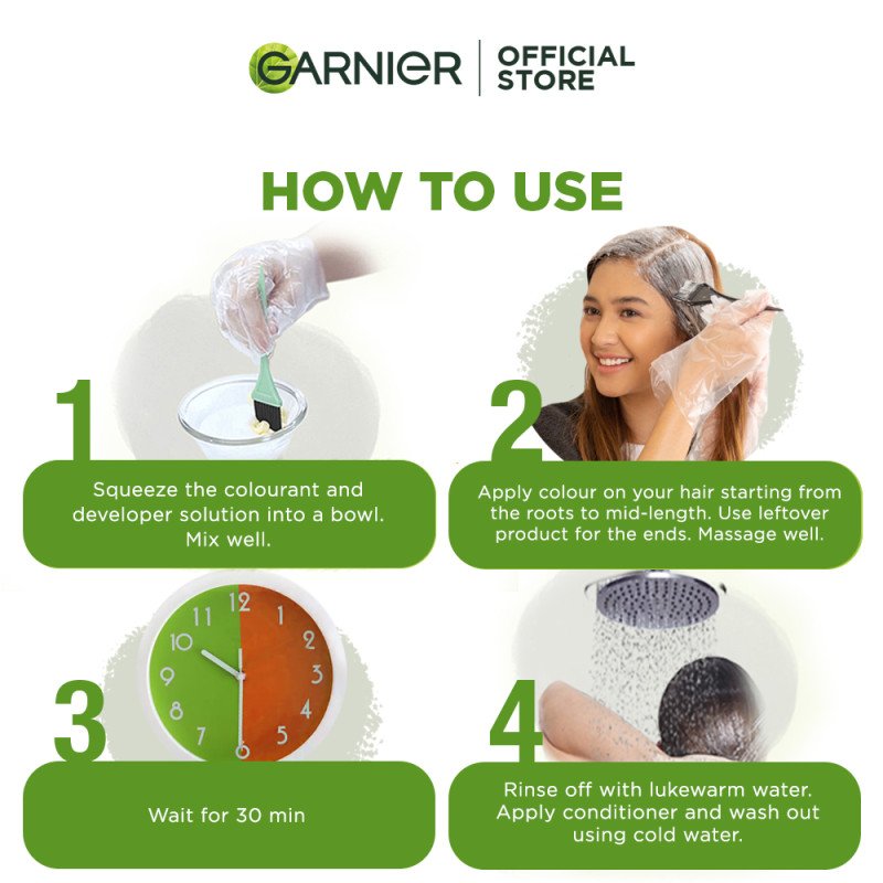 Garnier Color Naturals Hair Color Sachet 4.0 Brown 30 ml Nourishing & Long-Lasting Hair Color