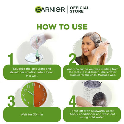 Garnier Color Naturals Hair Color Sachet 1.0 Natural Black 30 ml Nourishing & Long-Lasting Color