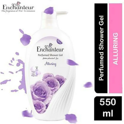 Enchanteur Alluring Perfumed Shower Gel 550ml - Deep Cleansing Moisturizing Body Wash with Long Lasting Floral Fragrance for 
