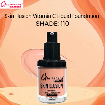Glamorous Face Skin Illusion Vitamin C Liquid Foundation 25ml (SHADE:110)