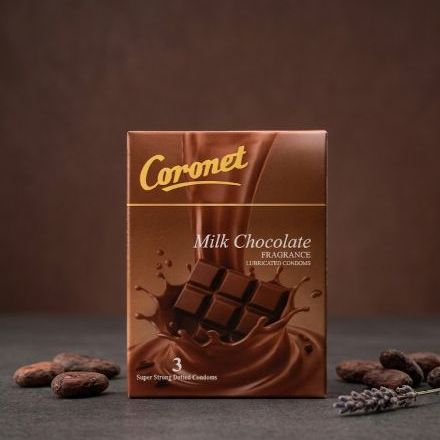 INNO Coronet Milk Chocolate Lubricated Condoms 3 Pcs - Ultra Smooth, Safe & Flavored Protection for Men