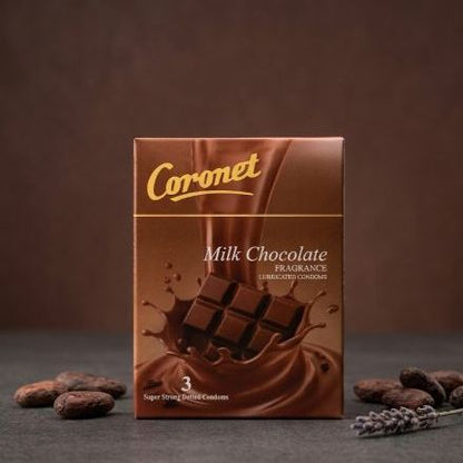 INNO Coronet Milk Chocolate Lubricated Condoms 3 Pcs - Ultra Smooth, Safe & Flavored Protection for Men
