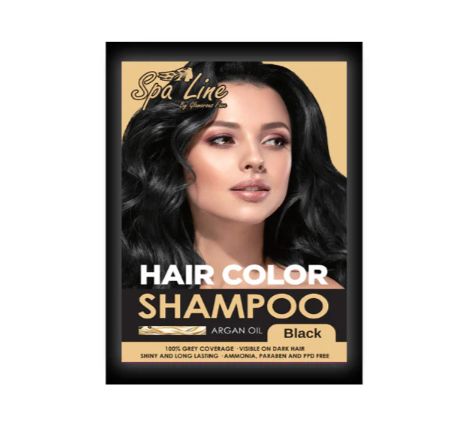Spa Line By Glamorous Face Hair Color Shampoo 30Ml (Black)