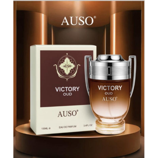 Auso Victory Oud Eau de Parfum 100ml - Long Lasting Rich Oud Woody Fragrance Perfume for Men Luxury Strong Scent