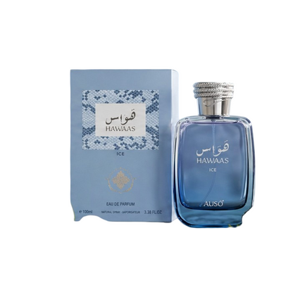 Auso Hawaas Ice Eau de Parfum 100ml - Long Lasting Fresh Aquatic Cool Fragrance Perfume for Men Crisp Masculine Daily Wear Sc
