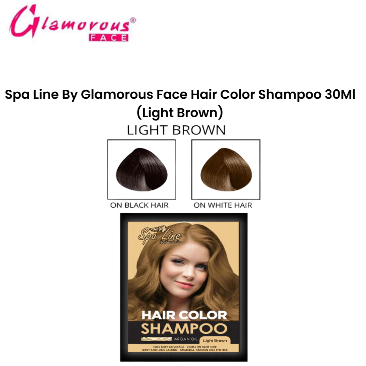 Spa Line Hair Color Shampoo 30Ml (Light Brown )