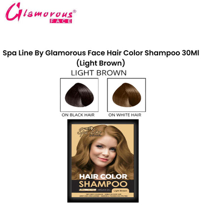 Spa Line Hair Color Shampoo 30Ml (Light Brown )