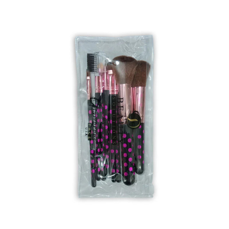 Glamorous Face 8 In 1 Brush Set Pouch (PINK)