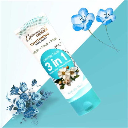 Glamorous Face Wash + Scrub +Mask Whitening 3 in 1 Face Wash 100gm