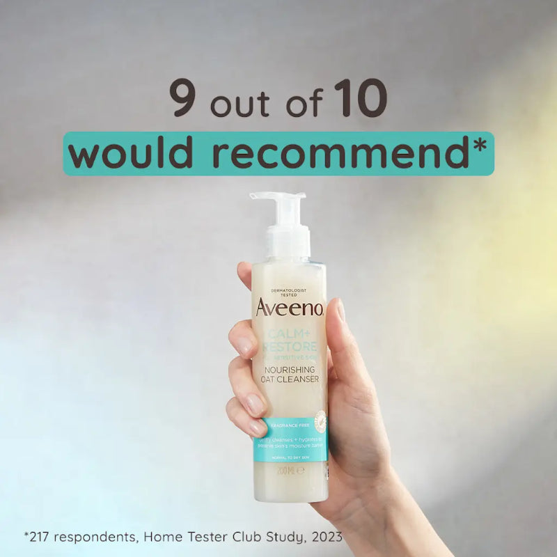 Aveeno Calm + Restore Gentle Nourishing Oat Face Cleanser 200ml Soothing & Hydrating Skin Care