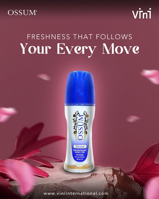 Ossum Desire Deodorant Roll-On for Women 50ml 0% Alcohol Long-Lasting Freshness