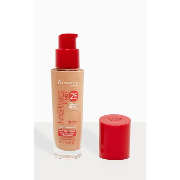 Rimmel Lasting Finish 25 Hour Foundation with Comfort Serum, SPF 20, 201 Classic Beige 30ml