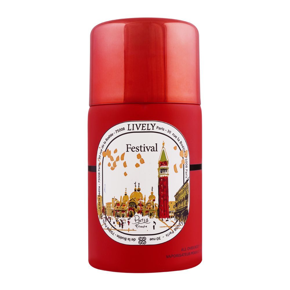 Lively Festival Paris Body Spray for Women 250ml Long-Lasting Fresh & Floral Fragrance