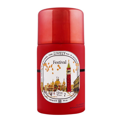 Lively Festival Paris Body Spray for Women 250ml Long-Lasting Fresh & Floral Fragrance