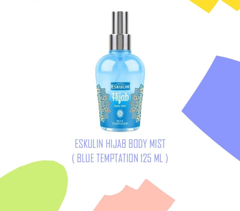 Eskulin Hijab Blue Temptation Spray Mist Cologne 125ml - Long Lasting Fresh Floral Aquatic Fragrance Body Mist for Women Dail