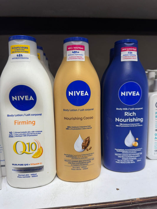 Nivea Rich Nourishing Body Milk 400ml 72H Moisture for Dry to Very Dry Skin