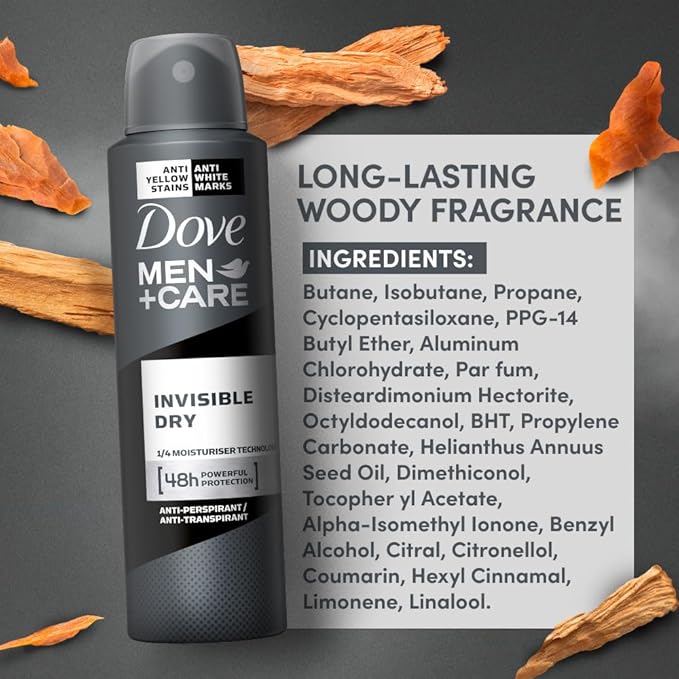 Dove Men+Care Invisible Dry Anti-Perspirant Deodorant Spray for Men 250ml