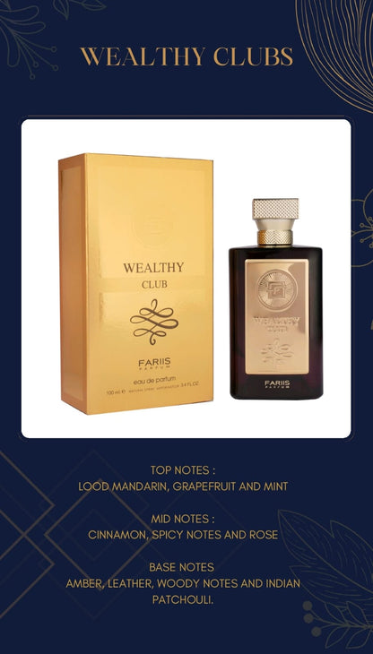 Faris Wealthy Club by Fariis EDP 100ml for Men