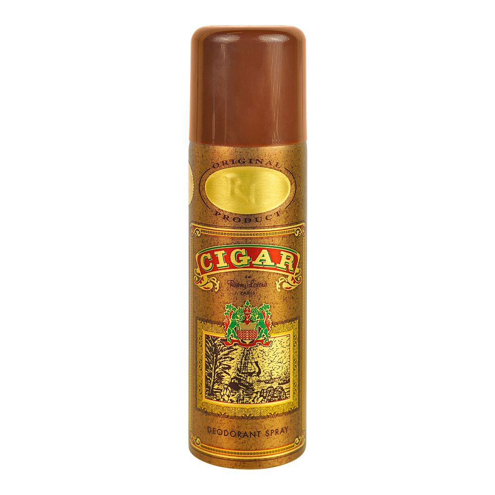 Cigar by Remy Latour Paris Deodorant Spray 250ml – Long Lasting Warm Woody Spicy Masculine Fragrance Body Spray for Men Daily