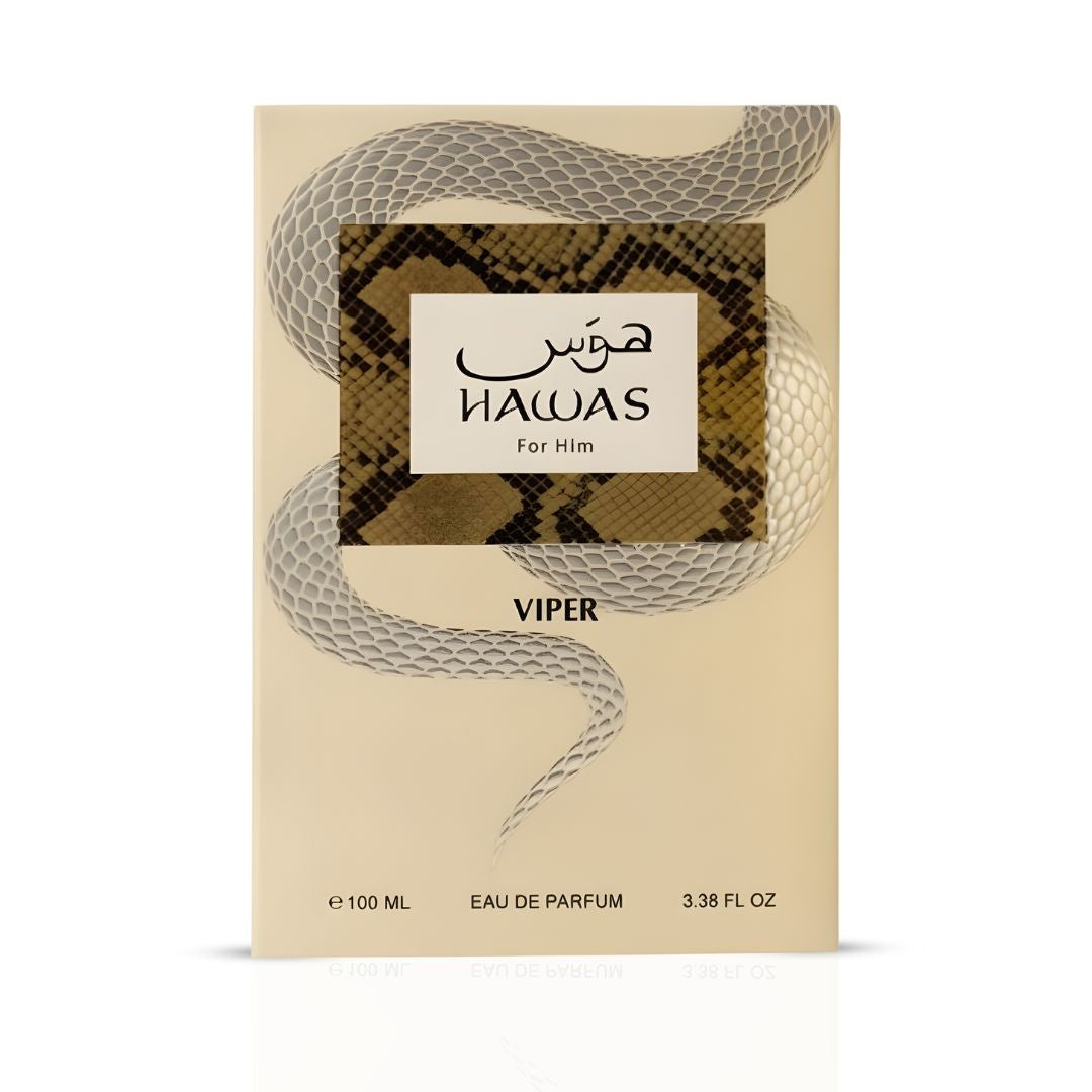 Hawas Viper Eau de Parfum Spray 100ml by Rasasi Long-Lasting Bold & Masculine Fragrance