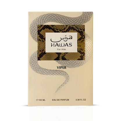 Hawas Viper Eau de Parfum Spray 100ml by Rasasi Long-Lasting Bold & Masculine Fragrance