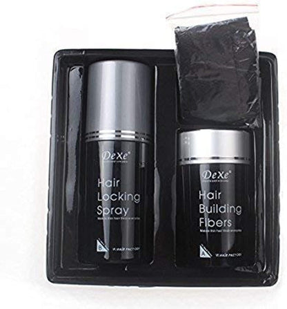 Dexe Hair Building Fibers 22 g with Hair Lock Spray 100 ml Instant Hair Thickening & Long-Lasting Hold