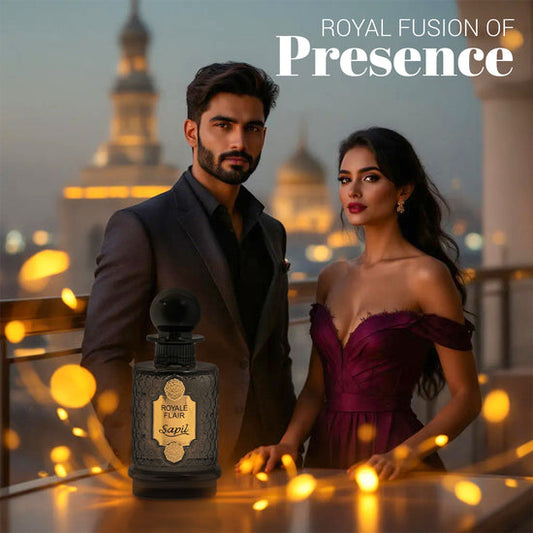 Sapil Royale Flair Eau de Parfum for Men & Women 100ml - Long Lasting Luxury Floral Woody Fragrance Perfume with Elegant Unis