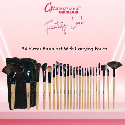Glamorous Face 24 Piece Leather Brushset