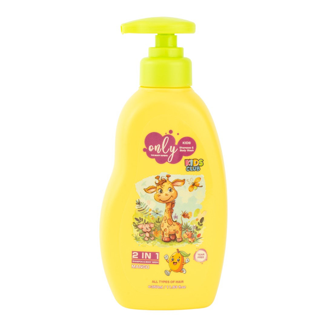 Only Kids Mango Shampoo 350ml - Gentle Tear-Free Kids Hair Care Shampoo for Soft Smooth Hair, Mild Cleansing, Nourishment & H