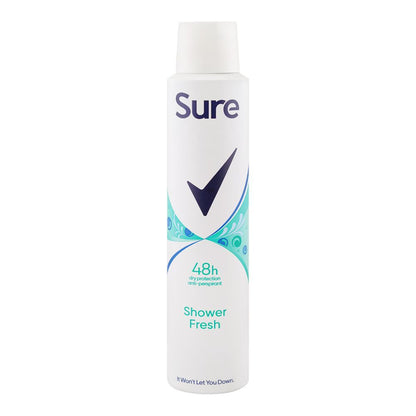 Sure Women Shower Fresh 48H Antiperspirant Deodorant Spray 200ml Long-Lasting Freshness & Odor Protection