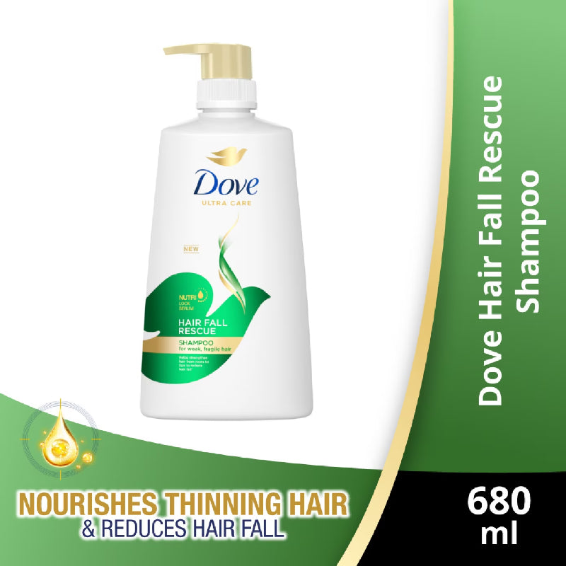 Dove Ultra Care Hair Fall Rescue Shampoo for Weak & Fragile Hair 680ml - Strengthening Hair Care Shampoo for Reduced Hair Fal