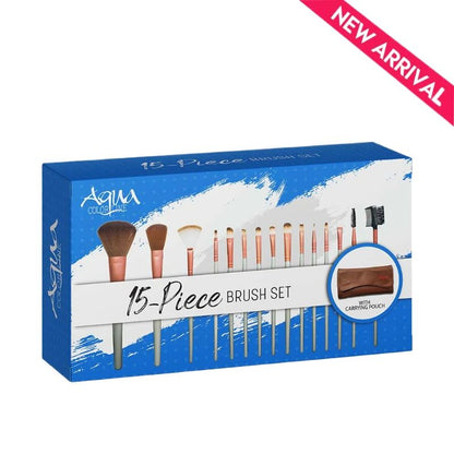 Aqua color line 15 pieces Brush Set