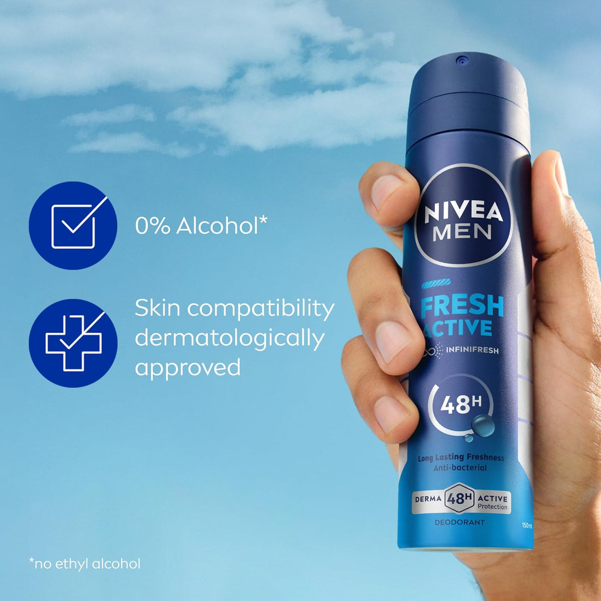 Nivea Men Fresh Active Infini Fresh 48H Anti-Bacterial Deodorant Spray 150ml